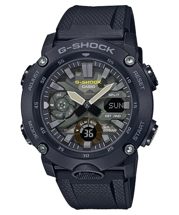 CASIO G-SHOCK Special Color Analog Quartz Black Resin Men's Watch #GA-2000SU-1ADR